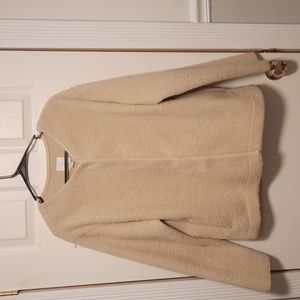 Varsity style sherpa jacket